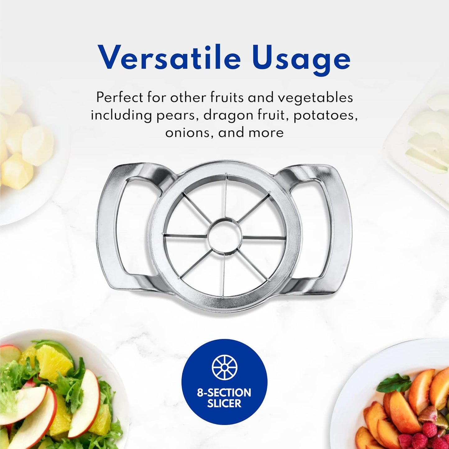 New Star Foodservice Heavy Duty Commercial Apple Corer and Divider, Silver, Powder Coating