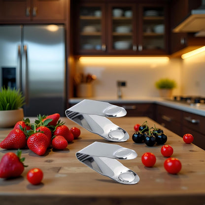 Stainless Steel Strawberry Huller Fruit Stem Remover Home Kitchen Tools for Cherry Tomato, Silver, 2.8 * 1, 2PCS