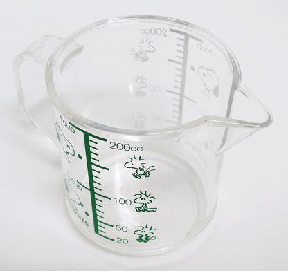 OSK MC-2 Measuring Cup, Snoopy Measuring Cup, Large, 20.3 fl oz (600 ml), Made in Japan, Graduated, Boiling Water, Handle, Cute, Stylish, Easy to Use, Easy to Pour, For Cooking, Clear