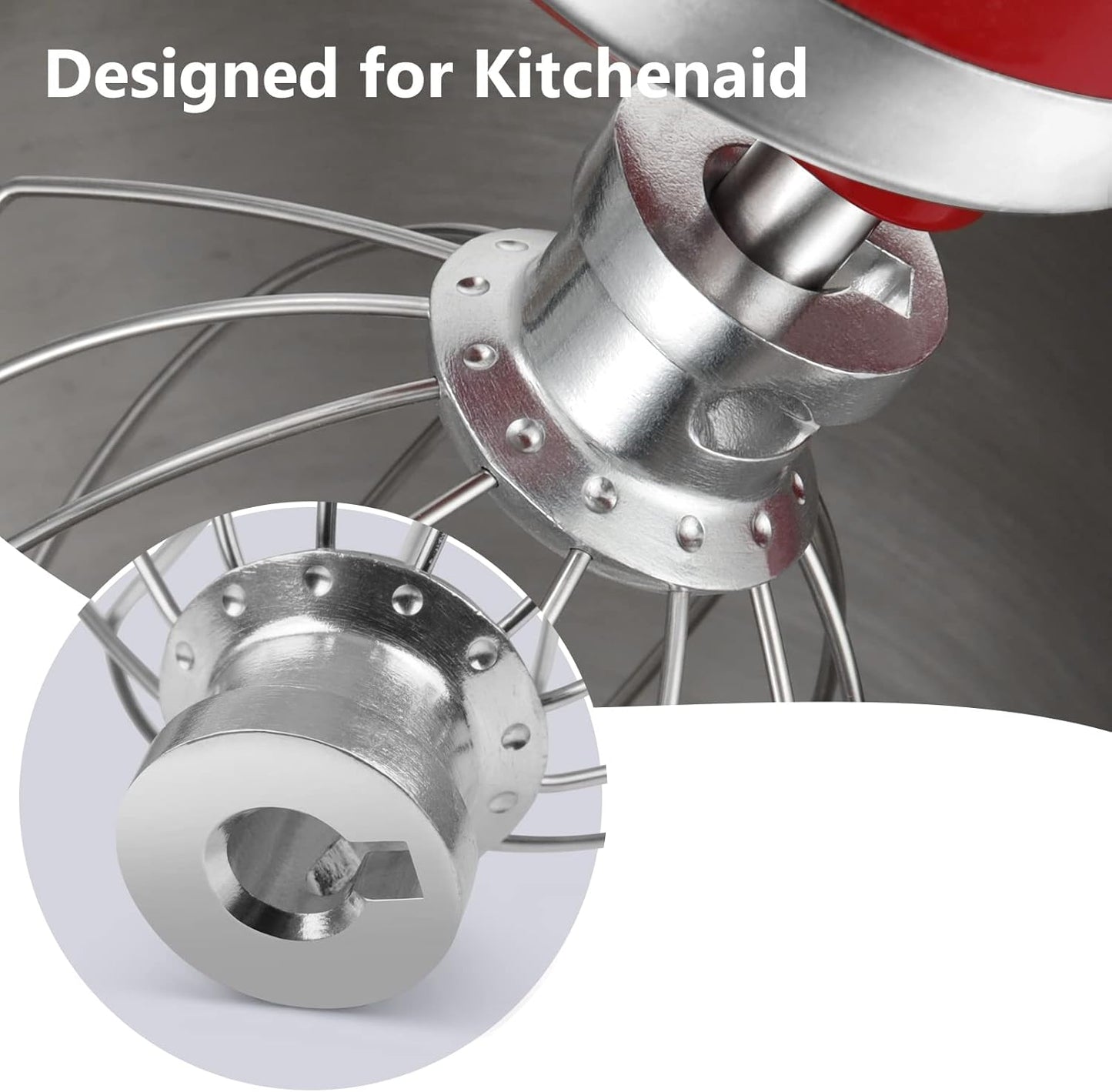 Stand Mixers Accessories 3-Piece Including K45WW Wire Whip & K45DH Dough Hook & K45B Flat Beater fit for Kitchenaid 4.5-5QT Tilt-Head Stand Mixers