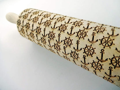 Embossing Rolling Pin SHELLS. Dough and Clay Roller for Embossed Cookies and Pottery. Cookie and Ceramic Stamp. Backing Gifts for Women by Algis Crafts