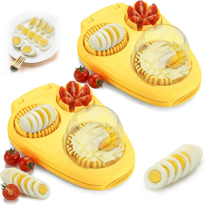 3-in-1 Heavy Duty Egg Slicer, Stainless Steel Blades with Multiple Cutting Modes for Hard Boiled Eggs, Mushrooms, Strawberry, Multifunctional Kitchen Tool, Send Goods from Local Warehouse