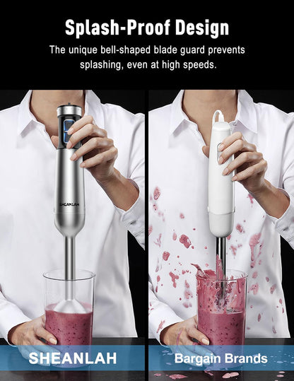 1000W Powerful Immersion Blender handheld, 2025 New Update Hand Blender with 25-Speed, Scratch-Resistant Corded Hand Mixer with Heavy-Duty Copper Brushless Motor and Gift Box