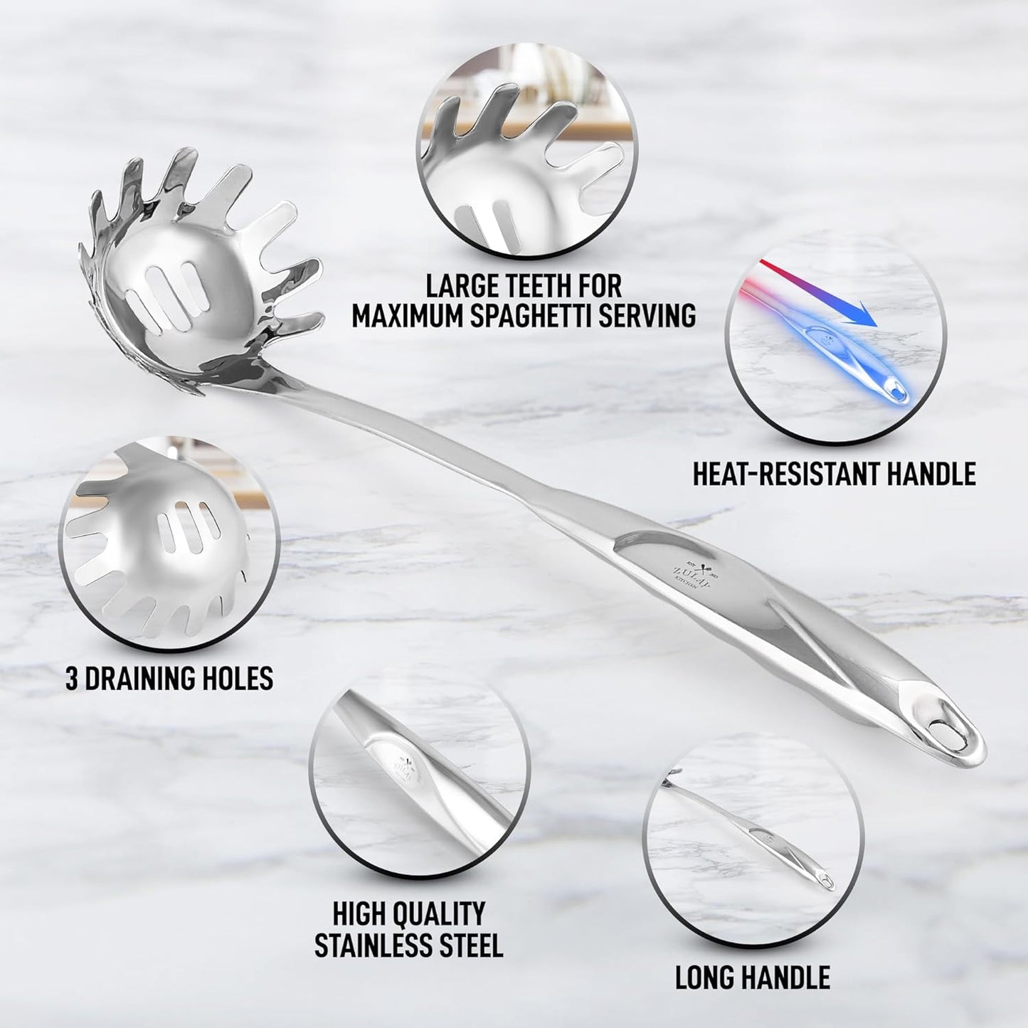 Zulay Kitchen Stainless Steel Spatula - 14.8” Heat-Resistant Metal Slotted Turner for Cooking, Frying & Grilling - Durable, Rust-Proof & Dishwasher Safe Kitchen Utensil for Everyday Use