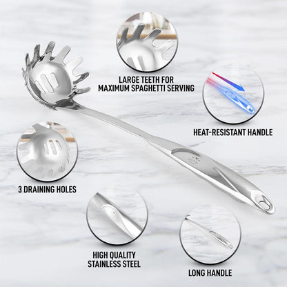 Zulay Kitchen Stainless Steel Spatula - 14.8” Heat-Resistant Metal Slotted Turner for Cooking, Frying & Grilling - Durable, Rust-Proof & Dishwasher Safe Kitchen Utensil for Everyday Use