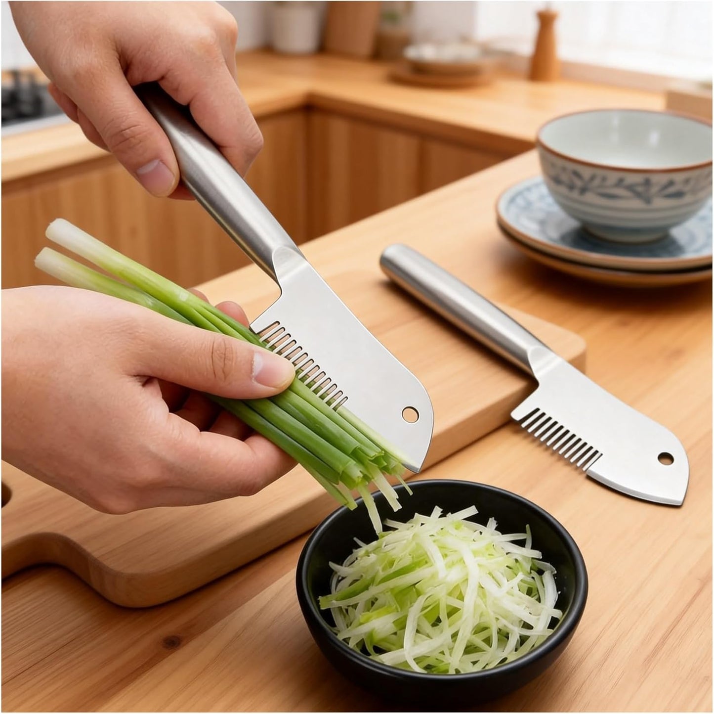Stainless Steel Multi-purpose Julienne Peeler,Vegetable Julienne Slicer With Handle and Hanging Hole(2pcs)