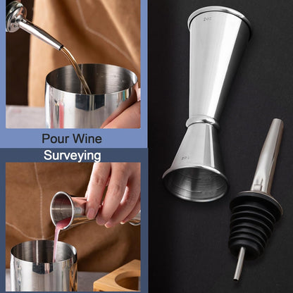 Briout Jigger for Bartending, Double Cocktail Jigger Japanese Premium 304 Stainless Steel Jigger 2 OZ 1 OZ with Measurements Inside