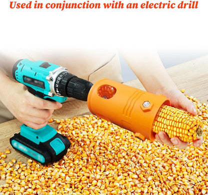 Corn Peel Thresher Corn Stripper Highly Efficiency Saving Corn COB Remover Manual Durable Use with Electric Drill Universal with Gloves Labor