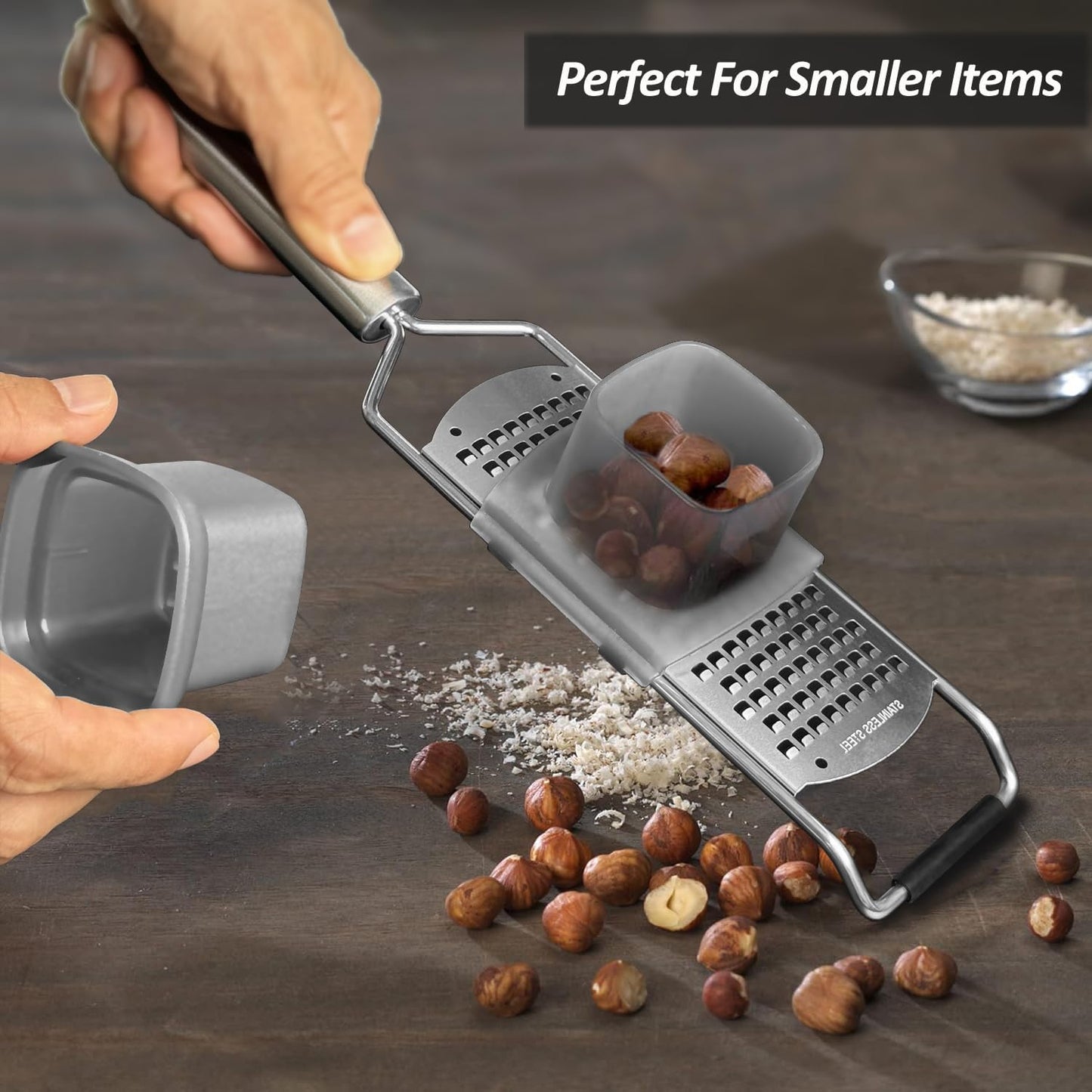 Professional Zester Grater Extra Coarse for Potato, Zucchini, Carrot, Apple, Cabbage and Cheese, Kitchen Grater with Razor-Sharp Stainless Steel Blade (Extra Coarse)