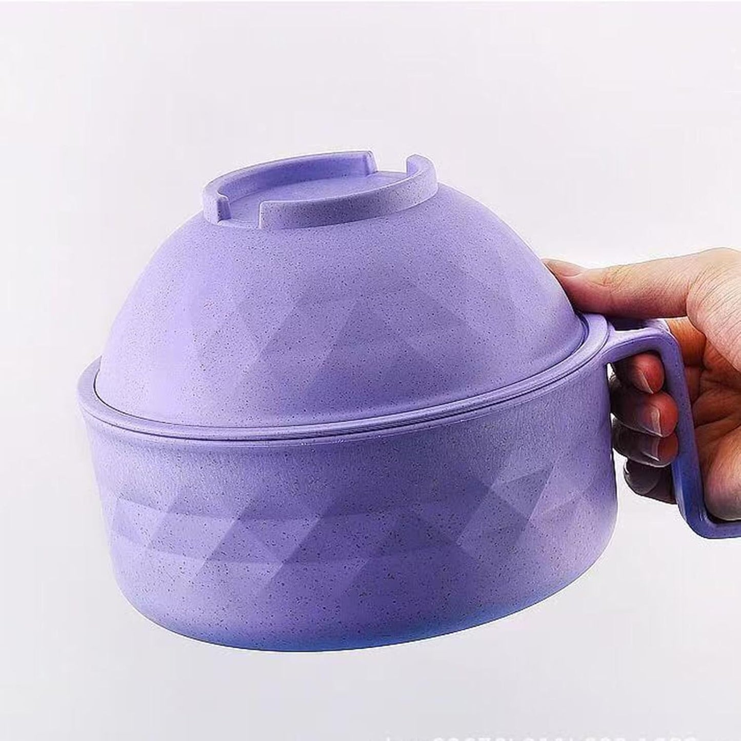 Microwave Ramen Bowl,Microwave Ramen Cooker with Lid,Plastic Mixing Salad Pasta Fruit Rice Cereal Instant Noodles Soup Maker Plate Bowls Set Kitchen College Dorm Room Essentials,Purple