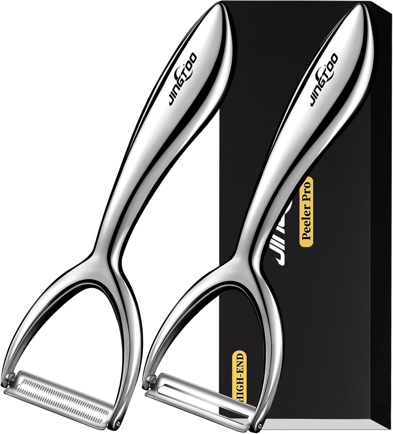 Premium Vegetable Peeler Stainless Steel，Ultra Sharp Potato Peelers, Fruit Veggie Peeler Swivel Blade, Y Shaped Apple Carrot Peelers for Kitchen Ergonomic Handle - 5 Years Warranty (Serrated)