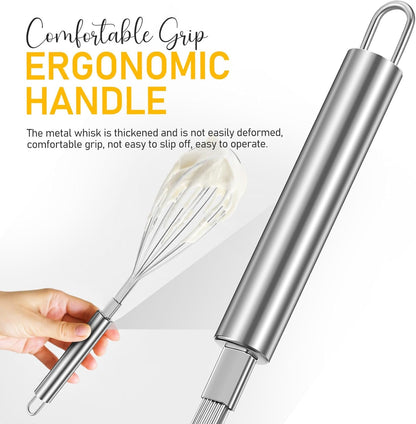 MAGICLULU Stainless Steel Whisk, 13 Inch Gold Wire Egg Beater, Thicken Wire Hand Mixer for Whisking Blending Baking Cooking, Kitchen Utensils Gadgets for Cream Batter Sauce