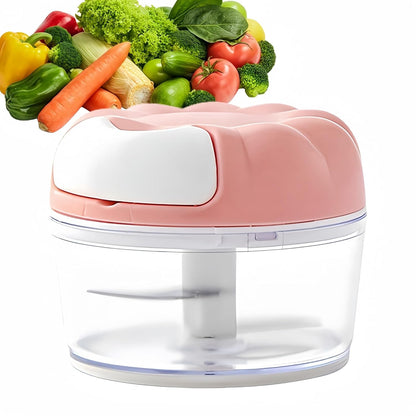 Mini Manual Food Processor Vegetable Chopper,Portable Hand Pull String Onion Chopper for Veggies, Fruits, Garlic, Nuts, Herbs, Ice cube,Cooking Gadgets & Kitchen Essentials,160ml (Blue)