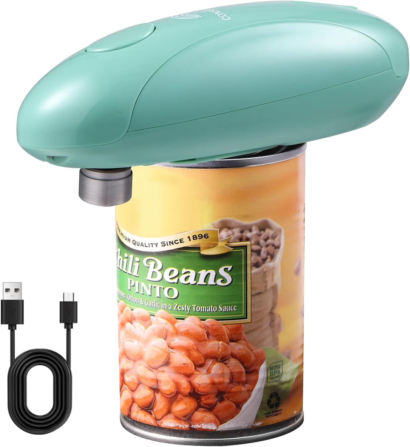 Can Opener Electric - Upgraded One-Touch Automatic, Smooth Edge, USB-C Rechargeable, Perfect for Seniors (Black)