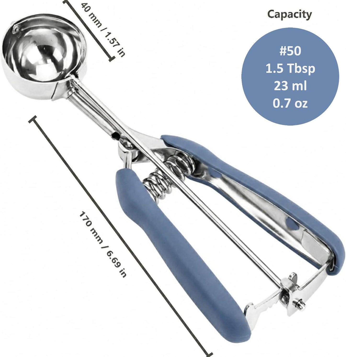 Ice Cream Scoop, 18/8 Stainless Steel Cookie Scoop, Cookie Scoops for Baking, 2 Tbsp/ 30 ml/ 1 oz Cookie Dough Scoop, Ice Cream Scooper with Trigger Release, Cookie Scooper for Baking
