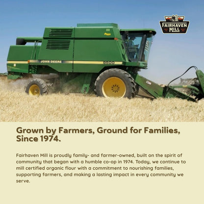Fairhaven Mill Organic Grain Pastry Flour - USDA Certified Organic and Non-GMO - Low Protein for All Pastry Applications, Cookies, Muffins & Everyday Baking - USA Grown and Milled - 5 lbs Bag