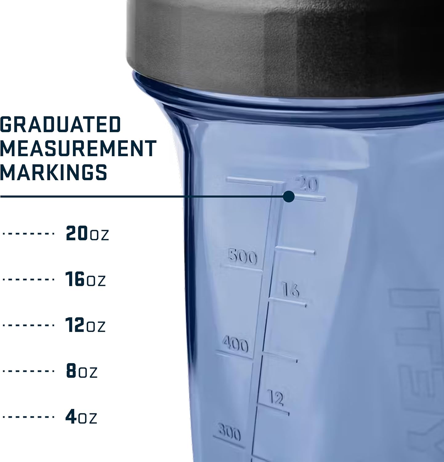 YETI Yonder Helimix Vortex Blender Shaker Bottle Holds up to 20oz | No Blending Ball or Whisk | USA Made | Portable Pre Workout Whey Protein Drink Shaker Cup | Dishwasher Safe, Clear