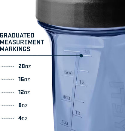 YETI Yonder Helimix Vortex Blender Shaker Bottle Holds up to 20oz | No Blending Ball or Whisk | USA Made | Portable Pre Workout Whey Protein Drink Shaker Cup | Dishwasher Safe, Clear