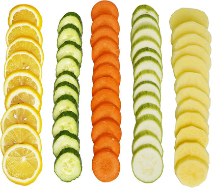 Mandoline Slicer for Kitchen, 6 in 1 Vegetable slicer, Potato Slicer with Thickness Adjuster,Faster Kitchen Slicer for Meal Prep (just Slice, With Peeler/Cleaning Brush, Mandolin)