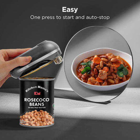 Kitchen Mama Mini Plus Rechargeable Electric Can Opener: USB-C Charging, Hands-Free, Auto Stop, Compact, Cordless, Smooth Edge - Perfect for Seniors with Arthritis, Home, and Travel (Red)