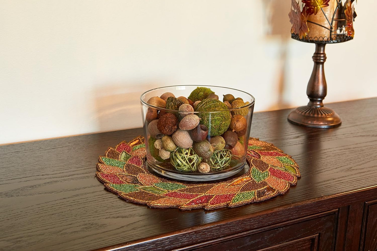 Anchor Hocking Glass Trifle Bowl with Lid, 104 oz Glass Salad Bowl with Acacia Wood Lid