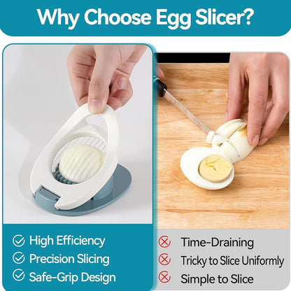 Stainless Steel Wire Egg Slicer, Hard Boiled Egg Cutter, Strawberry Dicer, Multi-Purpose Kitchen Tool (B, One Size)