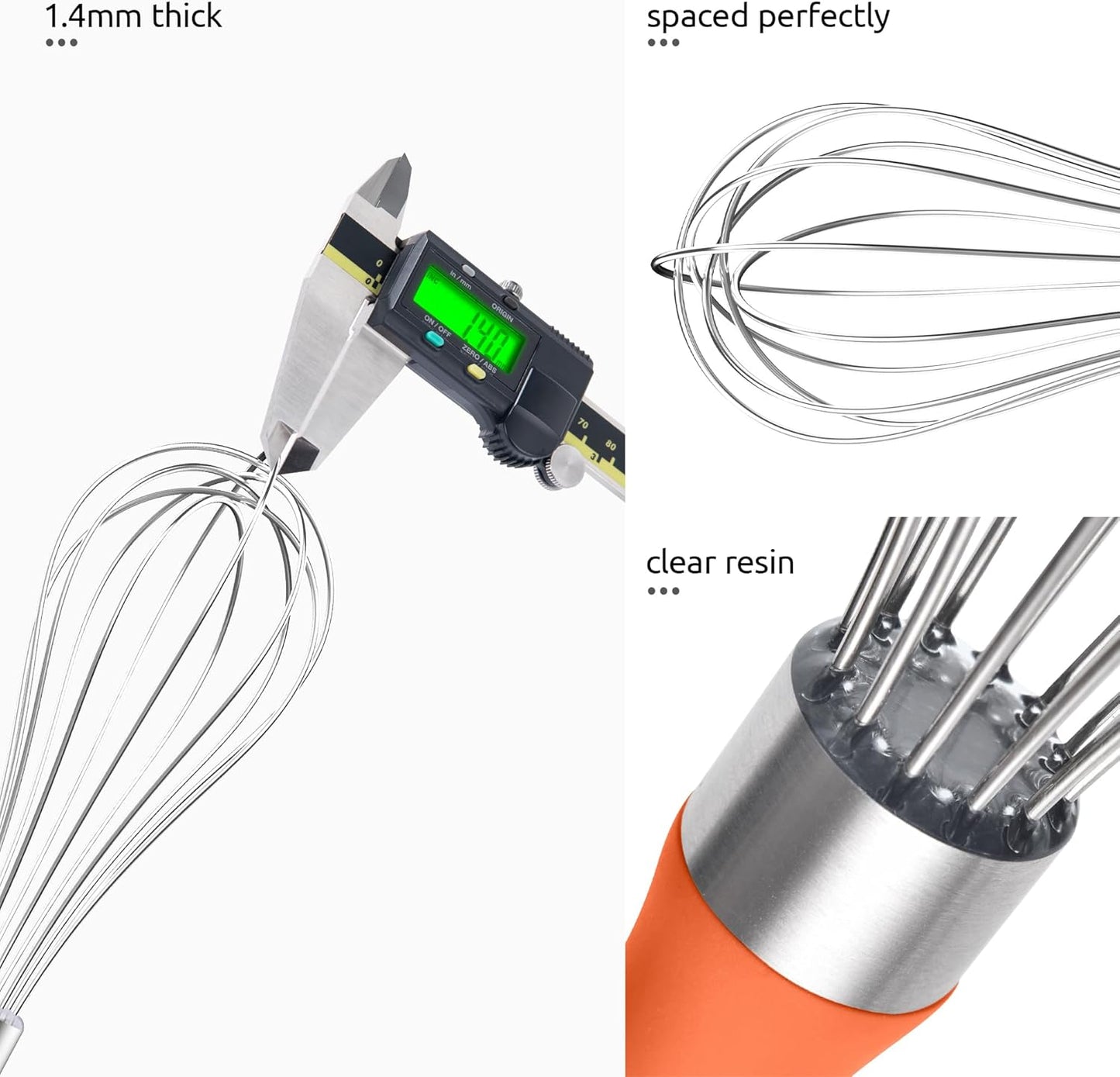 U-Taste 7" Mini Whisk for Cooking: 18/8 Stainless Steel Small Metal Kitchen Wisk, Tiny Hand Mixing Tool for Coffee, Egg, Sauce, 6-Wires Compact Head for Baking, Beating in Bowl, Mug, Jar (Set of 2)