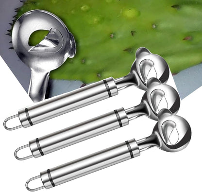 Cactus Peeler Tool, 2 Pack Stainless Steel Pelador de Nopales, Spoon Cactus Thorn Removal Tool, 7.48x1.89in Portable Tools for Kitchen Accessory