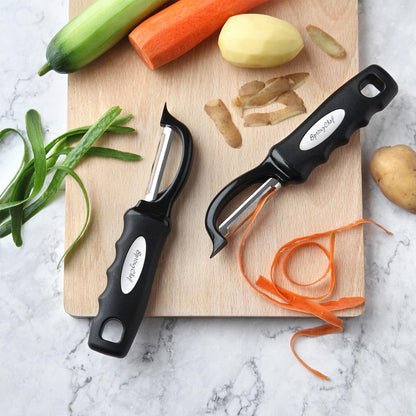 Spring Chef Premium Swivel Vegetable Peeler, Soft Grip Handle and Ultra Sharp Stainless Steel Blades - Perfect Kitchen Peeler For Veggie, Fruit, Potato, Carrot, Apple - Pink Lemonade