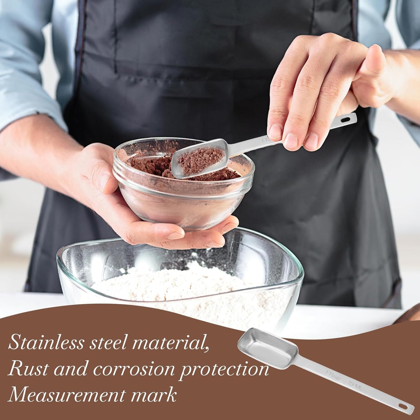 2PCS 1/2 Teaspoon Stainless Steel Single Measuring Spoon 2.5 ml Teaspoon Rectangular Individual Measuring Spoons (1/2Tsp | 2.5 ML | 2.5 cc | 1/2 Tablespoon)