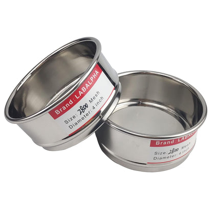 LABALPHA 70 Mesh Lab Sieves, Test Sieve #70 Mesh, 4'' Diameter, 304 Stainless Steel Wire Cloth (0.22mm)