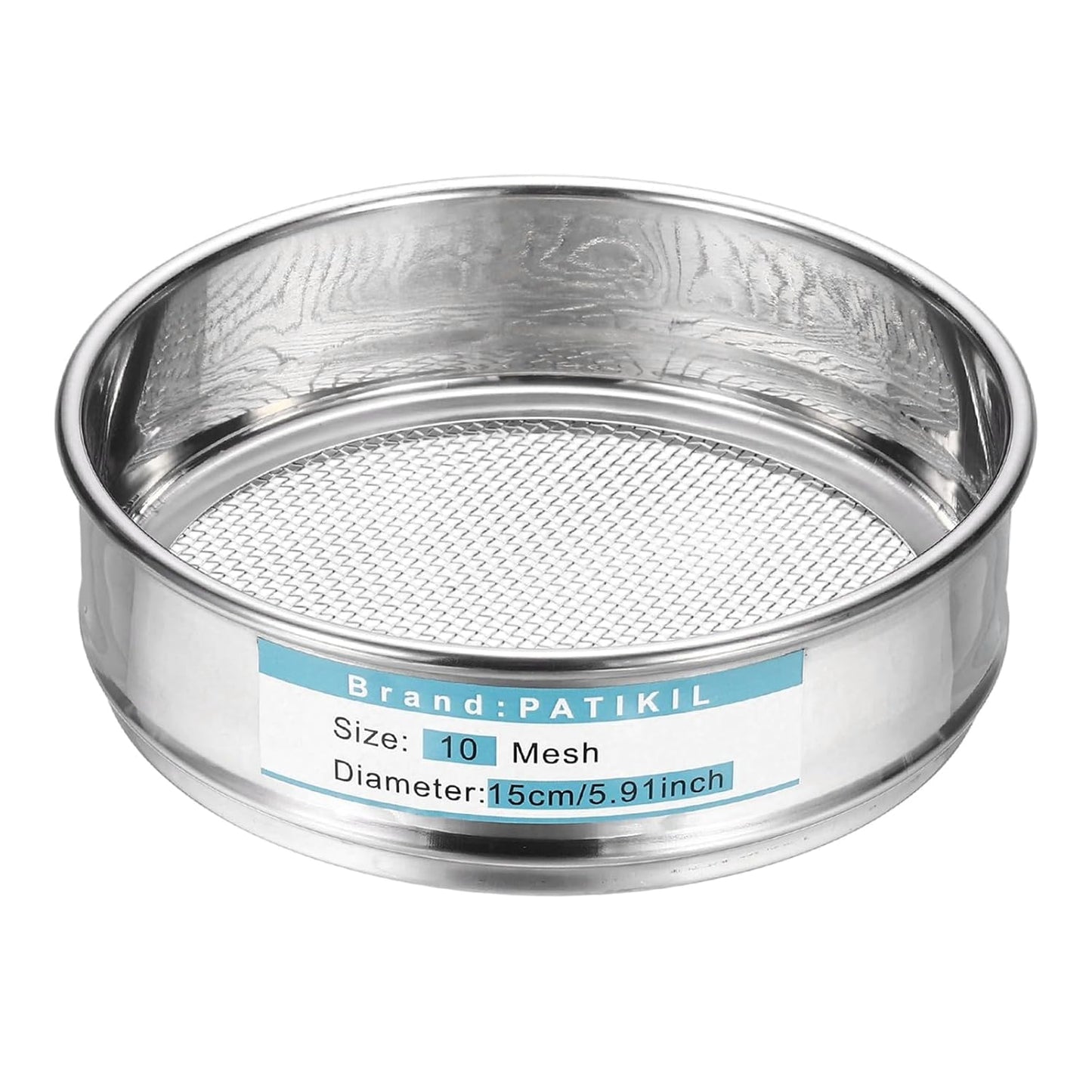 PATIKIL 220 Mesh(0.0385mm) Lab Sieve, 5.9"(15cm) Diameter Sifting Screen 304 Stainless Steel Wire Cloth Fine Mesh Sieve for Industrial Laboratory Home Soil Sifter Dry Sift Screens Hash - Colors A