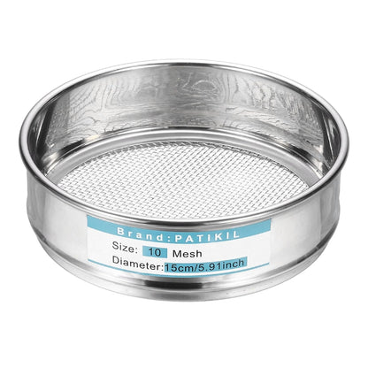 PATIKIL 220 Mesh(0.0385mm) Lab Sieve, 5.9"(15cm) Diameter Sifting Screen 304 Stainless Steel Wire Cloth Fine Mesh Sieve for Industrial Laboratory Home Soil Sifter Dry Sift Screens Hash - Colors A