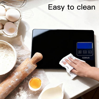 AZEUS Food Scale with USB Rechargeable, Digital Kitchen Scale with 6 Units, High Precision to 0.04 oz /11lbs Capacity, Weight Range from 3g-5000g (White)