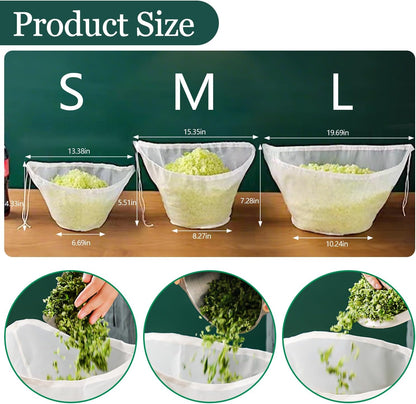 Cheese Cloth Bag For Straining, Nut Milk Bag - Reusable Straining Bags For Nut Milk, Soy Milk, Dumpling Fillings, And More (3, S) (3, S)