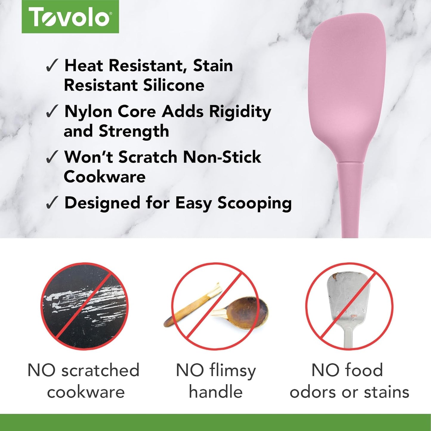 Tovolo Flex Core Mini Silicone Spatula Spoonula Set of 2 for Cast Iron Non Stick Cooking & Baking, Dishwasher Safe Spatula & Spoonula Silicone Heat Resistant BPA Free Kitchen Utensil, Charcoal Gray
