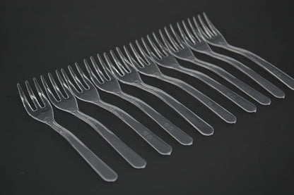 Loreso Plastic 50CT Mini Clear Dessert Spoons For Miniature Dessert Cups, Tasting Party, Sampling, Ice Cream, Small Catering Supplies - Reusable BPA Free Pack of 50