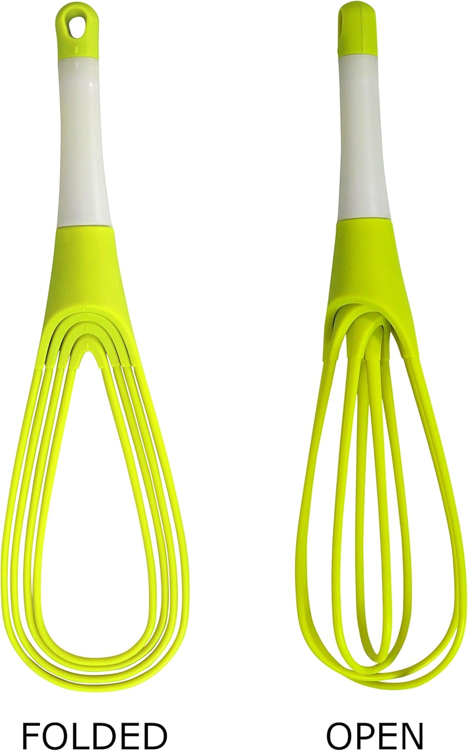 Iconikal 12-Inch Collapsible 2-In-1 Balloon/Flat Whisk, Green