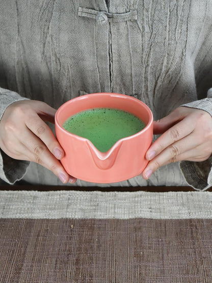 Artcome 4 Pcs Complete Matcha Ceremony Kit - Japanese Bowl With Pouring Spout, Whisk, Holder, Scoop - Tea Set for Making Usucha, Koicha and Latte (Green)