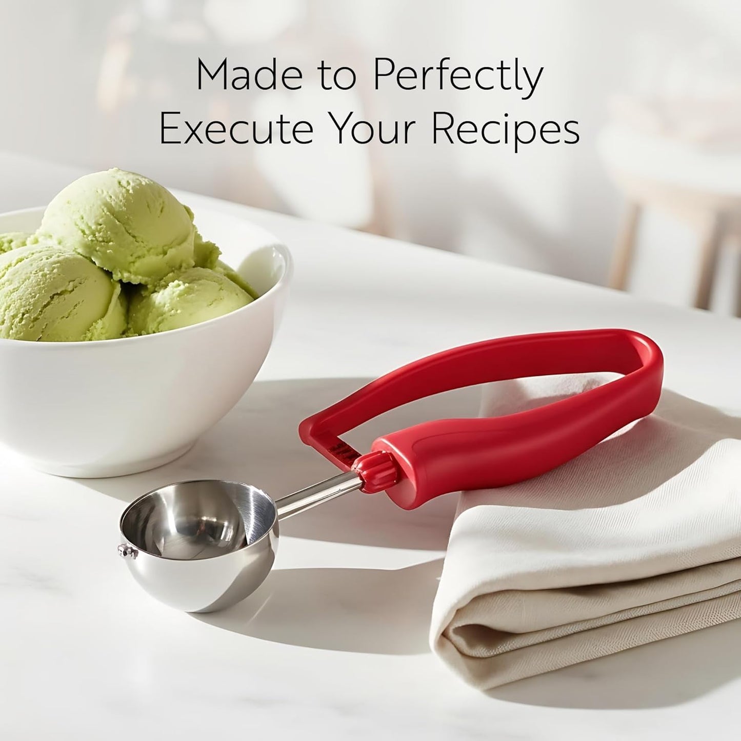Restaurantware Ice Cream Scoop 1 Case 3.75 oz Stainless Steel Portioner Commercial Kitchen Tool Comfortable Grip Dishwasher-Safe Ambidextrous Handle