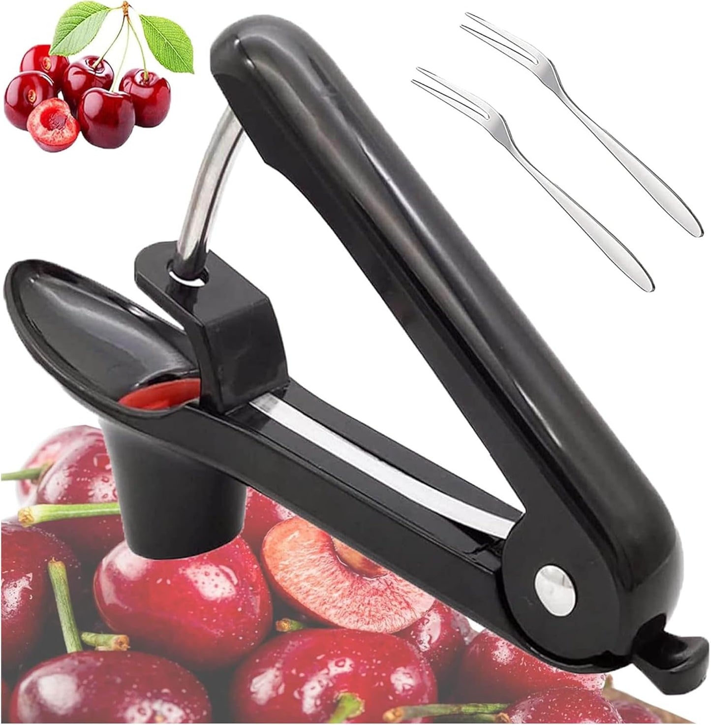 Fast Cherry Pitter Tool,Space-Saving Cherry Pitter Remover,Olive Pitter Tool,Multi-Function Fruit Pit Remover, Quick Release Cherry Corer Tool (Red)