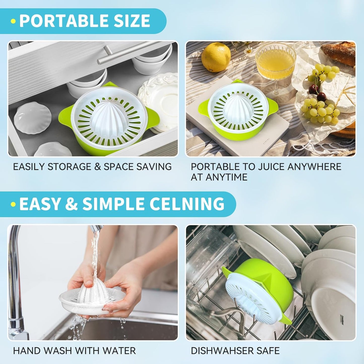 Citrus Juicer, Lemon Squeezer Orange Fruit Manual Hand Juicers with Pouring Spout, 250ml