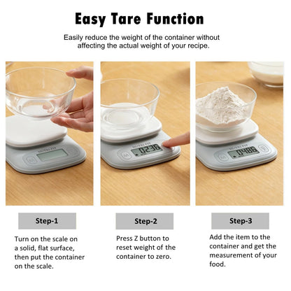Food Scale Kitchen Scale Weight Grams and Ounces Small Digital Scale for Weight Loss Baking Cooking Coffee of NUTRI FIT, Max 11lb 0.5g Increment, LCD Smart Tare, Easy to Use for Travel, AAA Battery