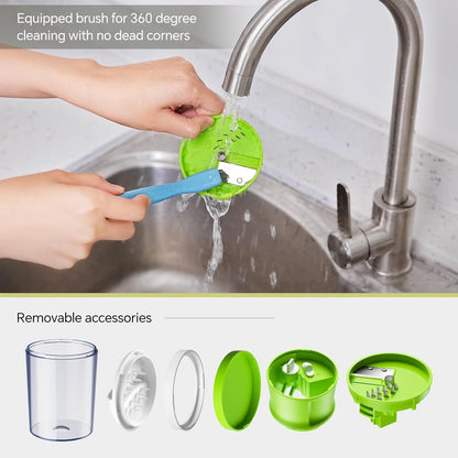 3 in 1 Vegetable Spiralizer Slicer, Adjustable Thickness 0-3mm, Zucchini Spiralizer Veggie Noodle Maker for Cucumber/Zoodle/Salad/Spaghetti/Pasta with Food Container, Cleaning Brush, Black