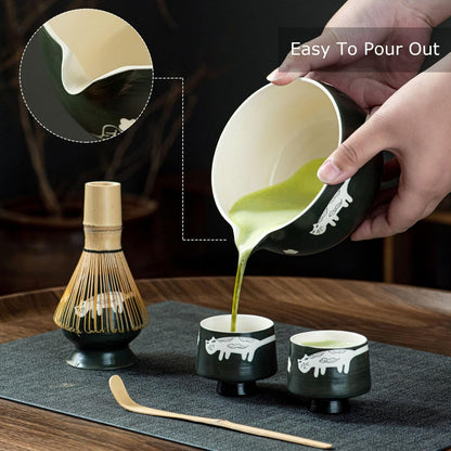 Matcha Whisk Set, Cute Strawberry Matcha Bowl Set with 2 Cups, Bamboo Whisk, Scoop & Holder, Matcha Kit Gift for Tea Lovers and Tea Ceremony, Birthday, Anniversary