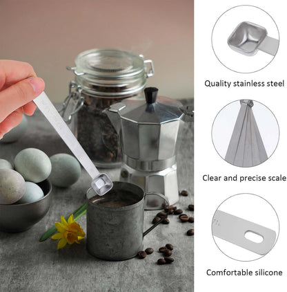 Stainless Steel Measuring Spoons Set - 5 Pcs, 1/3, 1/4, 3/6, 1/8, 1/16 Tsp