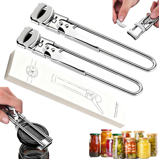 Adjustable Stainless Steel Jar Opener - Effortless Grip for Seniors & Weak Hands, Rust-Resistant Kitchen Gadget for Tight Lids (2)