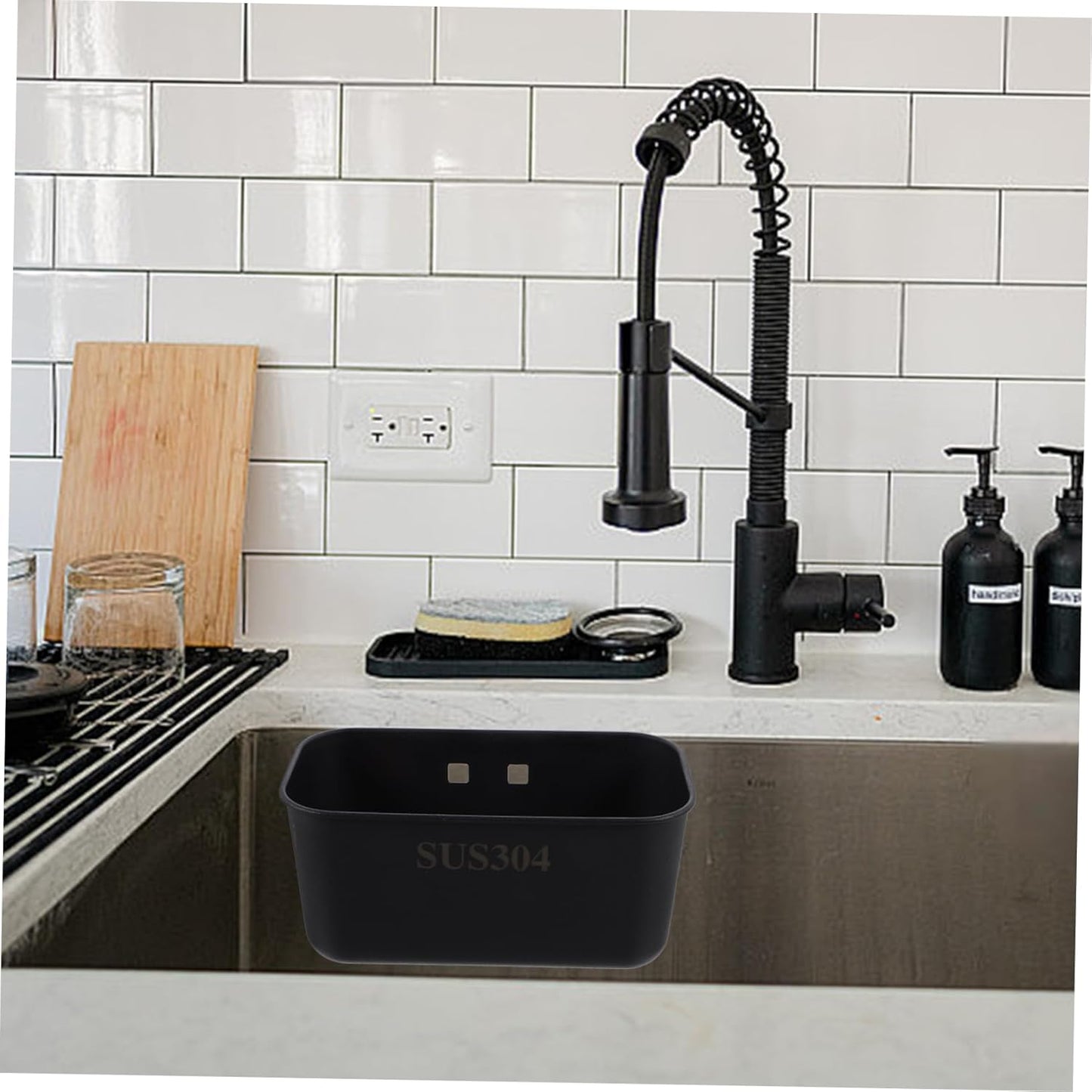 Stainless Steel Sink Drainer Basket Collapsible Dish Rack Suction Cup Silverware Drying Kitchen Storage Strainer