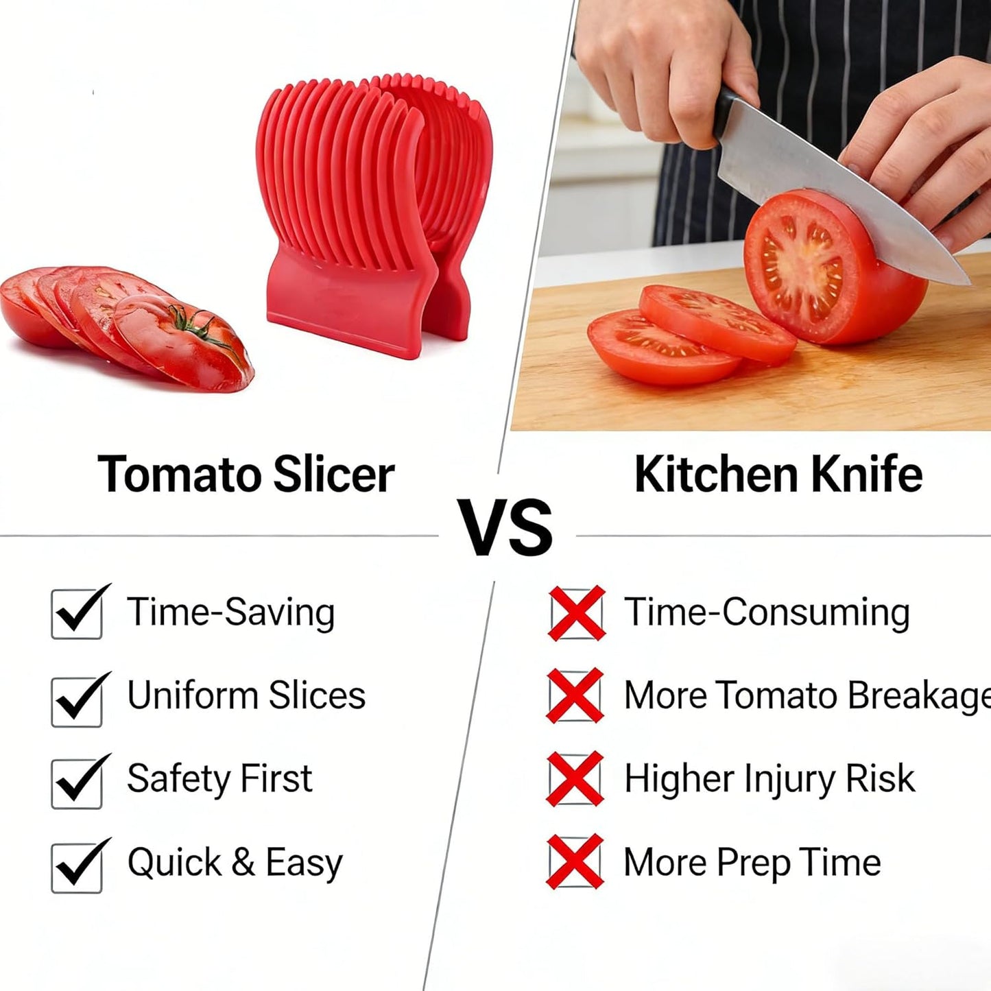 Tomato Slicer, Tomato Cutter with Tomato Corer for Home use, Tomato Dicer, Kitchen Slicer, Slicing Tool, Easy Slicer for Sharp Vegetable