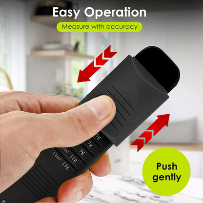 GOCHA Double-Ended Adjustable Measuring Spoon - 9-in-1 Kitchen Tool with Precision Scales (0.5-13ml/g) - Space-Saving Design for Dry & Liquid Ingredients (Black Green)